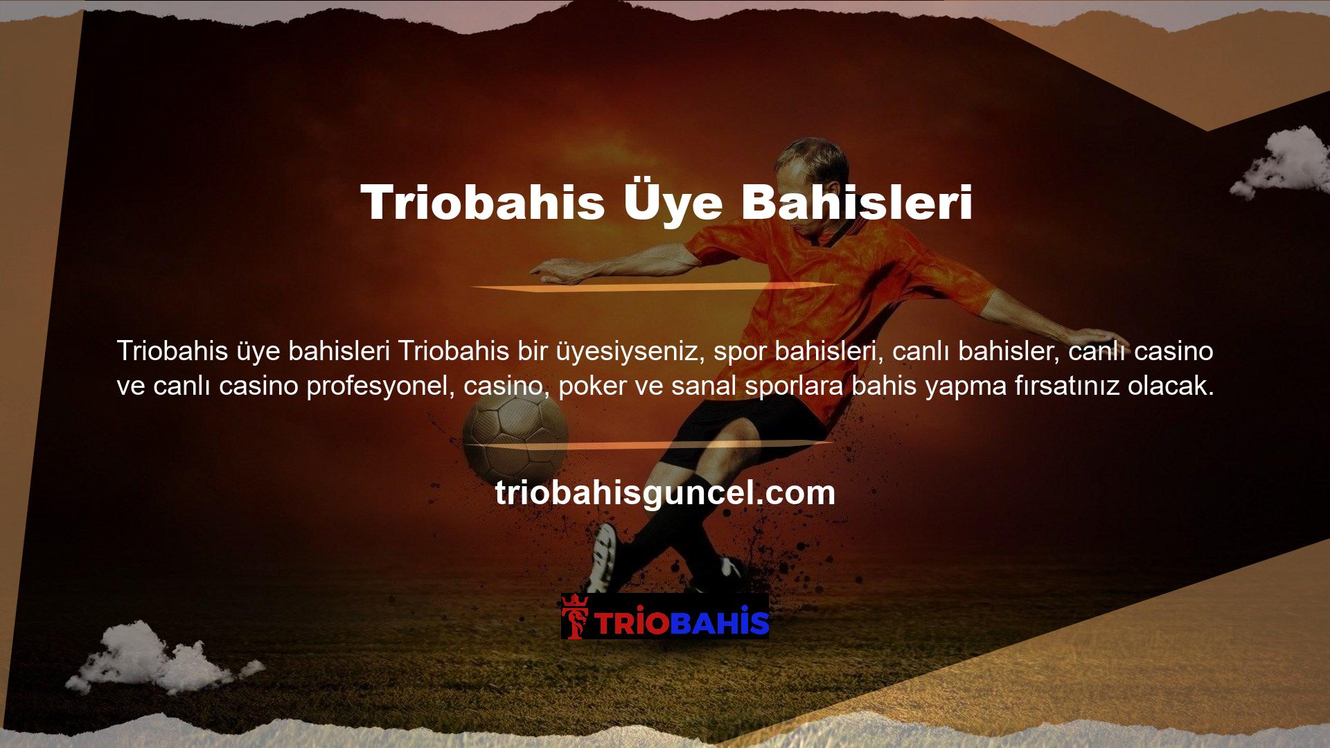 Futbol, basketbol, voleybol, Amerikan futbolu ve hentbol ve daha fazla Triobahis bahse girebileceğiniz ana sporlar sizi bekliyor